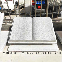Stone carving book sculpture Campus culture sculpture Park Garden landscape sculpture Marble lettering Stone book ornaments