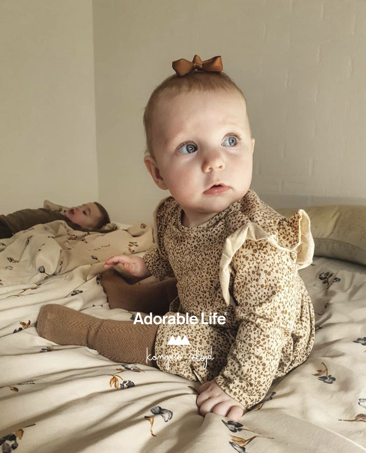 ・Spot Konges Slojd baby children Organic cotton comfortable skin and broken flowers long sleeved dress