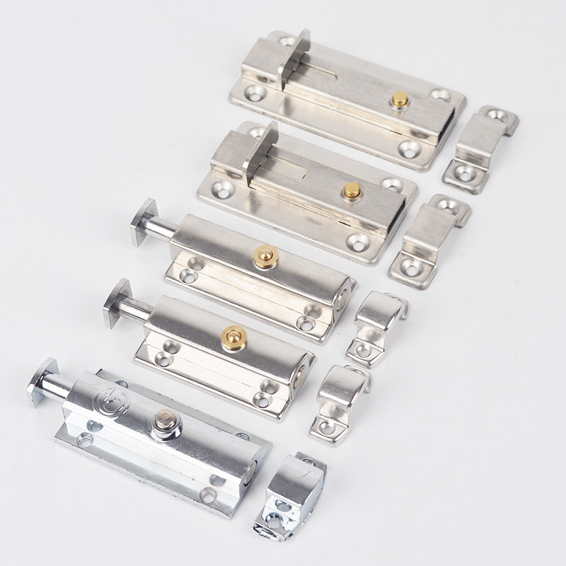 Thickened Stainless Steel Automatic Spring Bolt lock toilet door buttoned door bolt Anti-theft wood door latch small door insert door pin-Taobao