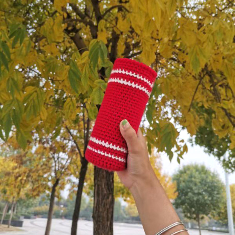 High-end customized pure hand-woven milk cotton thread insulation cup cover anti-scalding and anti-scratch heat insulation encryption cup cover glass