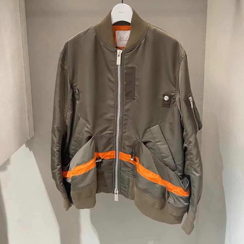 Fog Sacai 25 Early Autumn New Style Patchwork Contrasting Zipper Jacket Unisex Coat Couple Long-Sleeve Top