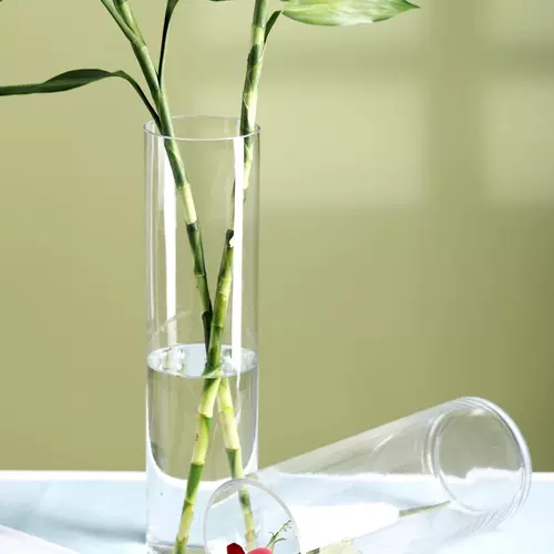 Прямая бочка пластиковая акриловая, прозрачная и богатая бамбуковая пластиковая ваза дорога, прямая цилиндрическая свадьба