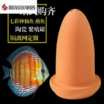 Colorful angelfish breeding bucket spawning tank swallow fish incubator angelfish spawning bucket clay pot purple sand isolation mesh cover