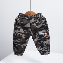 Boys camouflage sports pants Baby spring tide small child clothing closed pants Childrens casual pants drawstring pants
