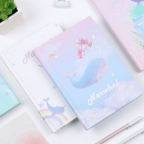 First-time dream narwhal hardcover creative beautiful hard copy notebook stationery notepad diary book A5
