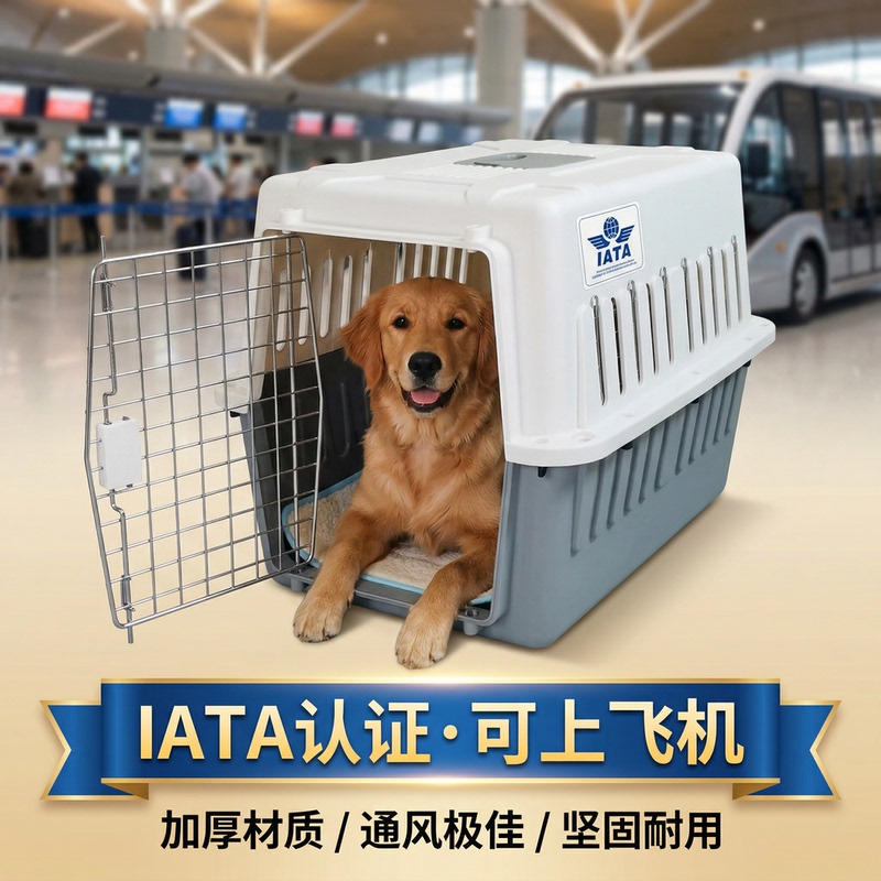 Heavy-Duty 100kg Capacity Thickened Airline Crate for Cats and Dogs, Suitable for Golden Retrievers and Huskies, Anti-Bite and Pressure-Resistant Large Transport Box