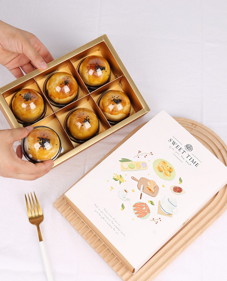 Hand Painted Moon Cake Box Spot Chinese Style Packaging Box Egg Yolk Crisp Snowy Bridesmaid Snowy Mid-Autumn Festival Flowing Heart Mooncake Gift Box