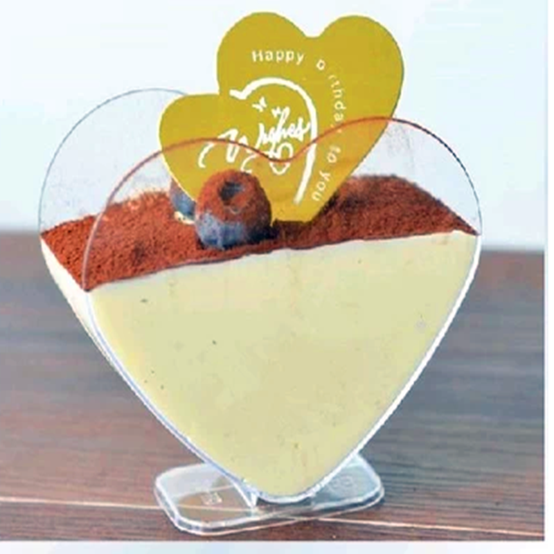 New Pint Price Heart-shaped Mousse Cup Wood Chaff Cup Tiramisu Cups Jelly Cup Pudding Cup 10