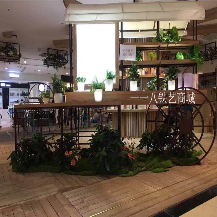 Nordic promotion Wrought iron outdoor float flower stand Outdoor floral decoration exhibition shelf Shopping mall hotel display stand