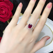 2 7 karat Brazilian natural red tourmaline ring Dianas multicolored ring needlework 18k jin xiang qian Diamond