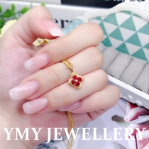 Yimeiyuan August MM natural ruby ​​pendant 18k gold set with diamonds exquisite colored gemstones for women 062311
