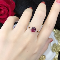 Brazil natural red tourmaline ring 18K rose gold ruby ring female color gemstone simple fashion gift