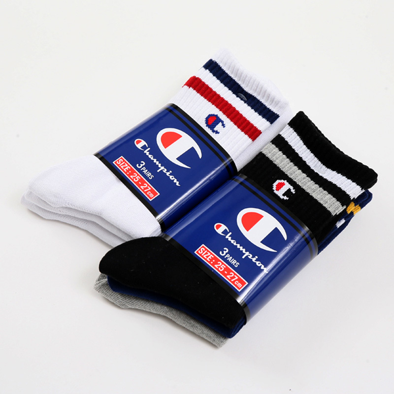 Champion Small C Logo Japanese Version Socks Mid-Calf Socks Unisex Sports Terry Cotton Socks Trendy