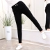 Quần áo trẻ em 2019 cô gái mới màu đen giả denim chân quần bút chì trong quần legging bé trai nước ngoài mùa xuân và mùa thu - Quần jean