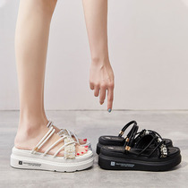 Stars Same Slippers Women Fashion Outwear 2022 Summer New Tide Shoes Thick Bottom Two Wear Hyperfire and Damp Sandals