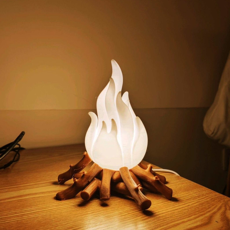 3D Printed Flame Atmosphere Lamp, Creative Simulated Flame Lamp, Bedside Creative Birthday Night Light, 16 Color-Changing Gift 3D Printed Flame Atmosphere Lamp, Creative Simulated Flame Lamp, Bedside Creative Birthday Night Light, 16 Color-Changing Gift