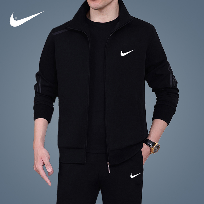 Brand Sports Suit for Men 2026 Spring and Autumn New Large Size Running Middle-Aged and Elderly Casual Sportswear Dad Cotton