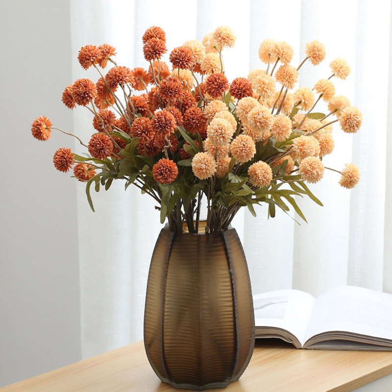 Imitation flower dandelion ball bouquet silk flower small hydrangea home decoration table tennis chrysanthemum dried flower fake flower photography props
