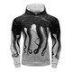 Octopus print hooded pullover sweatshirt square geometric pattern men's sweatshirt running fitness clothes sportswear