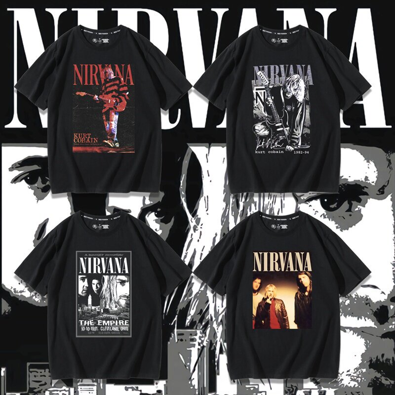Nirvana Band Men's and Women's Rock American Retro Street Vintage Loose Short-Sleeved T-Shirt 2026