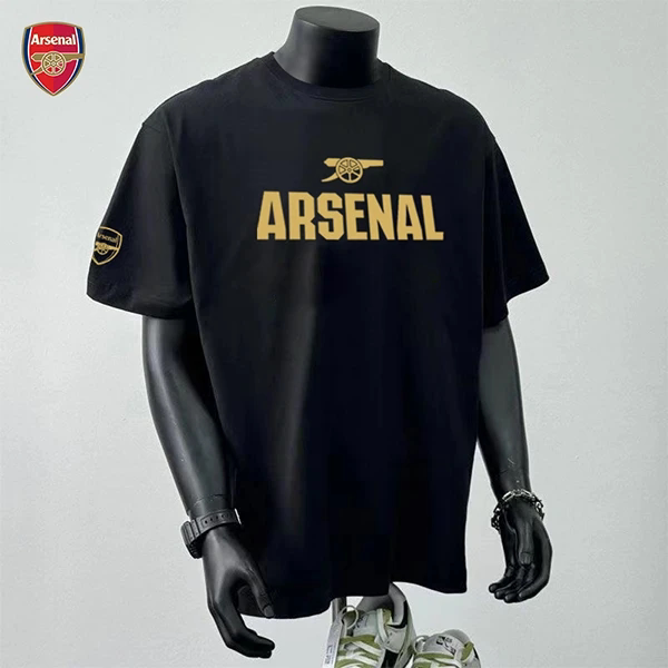 Heavy Weight 100% Pure Cotton Short-Sleeved T-Shirt Arsenal Arsenal Printed Letter T-Shirt Summer Sports Short-Sleeved Men's