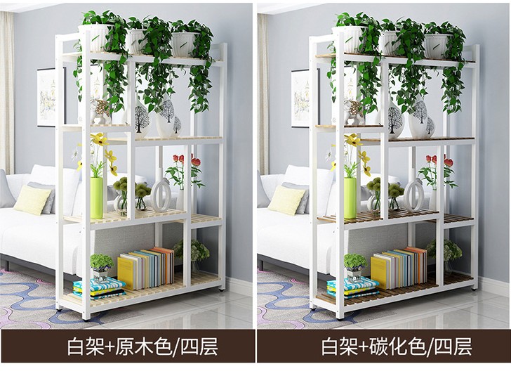 Hoa khung sắt rèn gỗ cổ nhiều lớp màu xanh lá cây ban công phòng khách không gian chậu hoa giá đặc biệt hoa mọng nước kệ - Kệ kệ tường đẹp