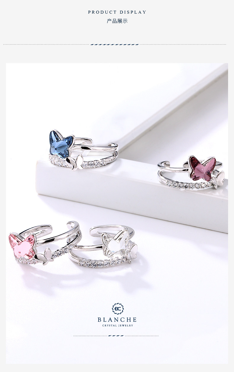 Bague Femme BLANCHE  BLANC en Cristal autrichien - Ref 3088440 Image 15