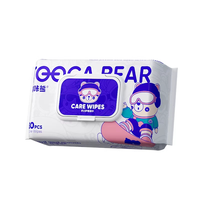 嘟咔熊湿巾家用大包幼儿纯水儿童手口专用80抽清洁