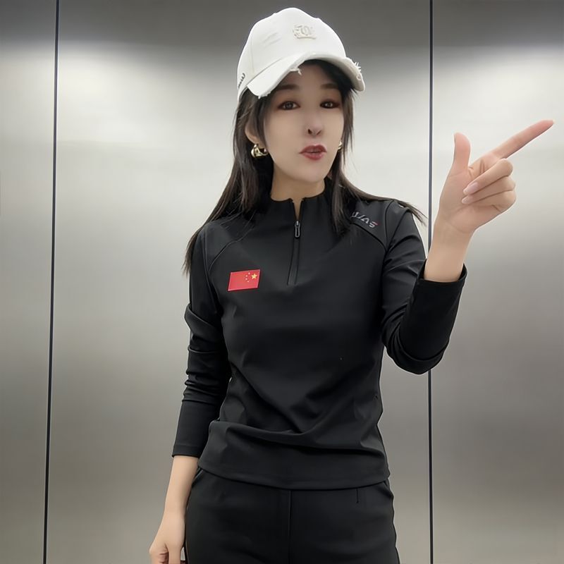 2026 New Couple Style Half-Zip Outdoor Windproof T-Shirt Casual Slimming Sports Casual Versatile Spring and Autumn Top
