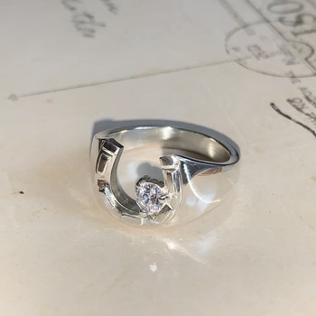 Original design 925 sterling silver lucky horseshoe ring niche design for men and women