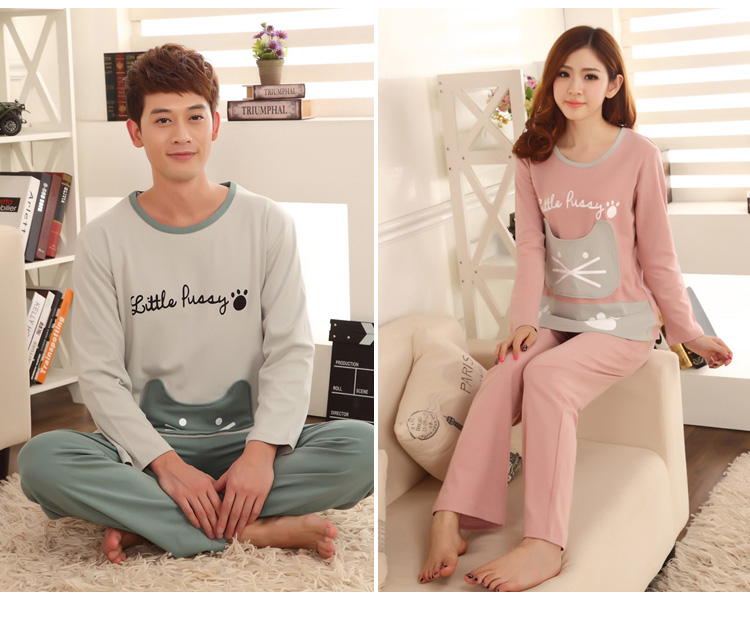 Bộ đồ ngủ đôi mùa xuân và mùa thu cotton dài tay phiên bản Hàn Quốc có thể mặc bên ngoài quần áo nữ cotton phục vụ mùa đông thời trang mặc nhà