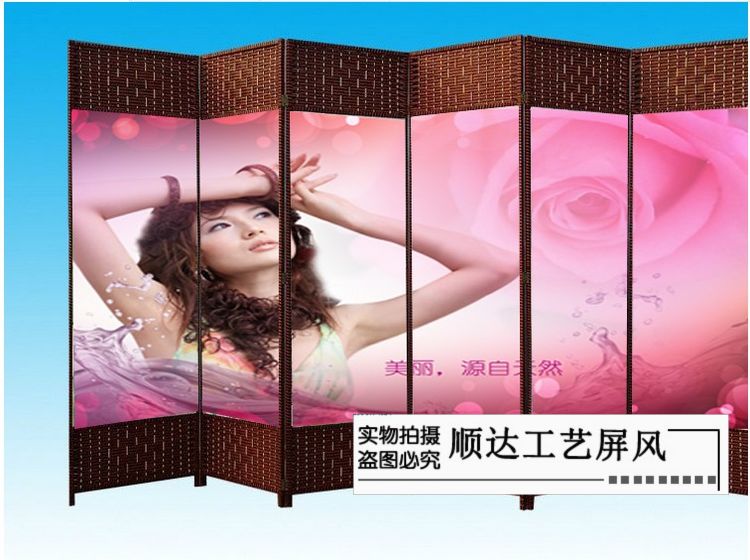 Rơm đơn giản màn hình phân vùng thời trang màn hình gấp phòng khách Trung Quốc phong cách hiện đại phân vùng hiên màn hình gấp vải màn hình - Màn hình / Cửa sổ vách ngăn phòng bếp bằng gỗ
