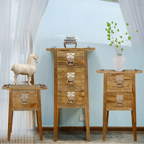 Chinese antique One Two Three bucket cabinet combination retro drawer locker living room porch decoration solid wood cabinet