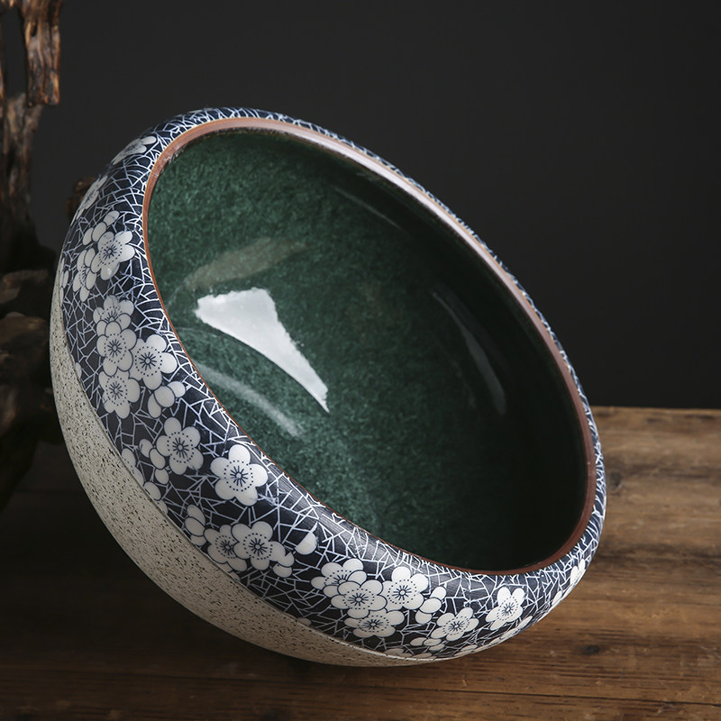 Jingdezhen Ceramic fish tank Handpainted desktop Large size Merchants goldfish Ukyu Turtle Tank Basin Sleeping Bowl Lotus Water Fairy Lotus Flower Pot vat