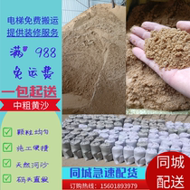 Yellow sand river sand medium sand 40 pounds decoration construction sand medium coarse sand bag yellow sand cement building materials