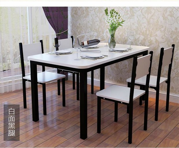 Nhà hàng ăn uống tại nhà hàng căn hộ nhỏ Nhà hàng ăn nhanh và bàn ghế kết hợp 4 6 người một bàn bốn ghế bàn đơn giản và hiện đại - Bàn bàn học đôi