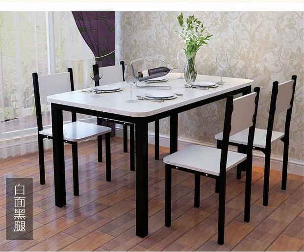 Nhà hàng ăn uống tại nhà hàng căn hộ nhỏ Nhà hàng ăn nhanh và bàn ghế kết hợp 4 6 người một bàn bốn ghế bàn đơn giản và hiện đại - Bàn mẫu bàn máy tính hiện đại