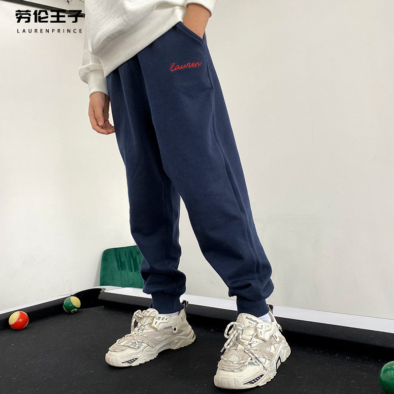 Boy Spring and Autumn Pants Boy Sports Pants 7 Middle Child Guard Pants 8 Children Spring Elementary School Children 9 Year Old Loose Thin