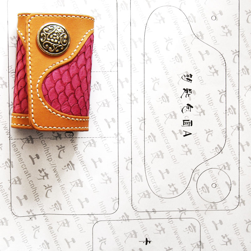 (no deback) inlaid key wrap version drawing leather with hand-stitched drawings (no production process) p-2030