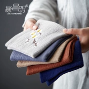 Lu Changming cotton và khăn trà lanh khăn nồi dày thấm bàn trà rag thêu cách nhiệt chống vảy vuông đặt phụ kiện - Trà sứ