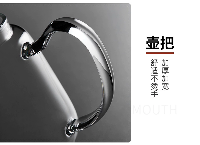 Ấm trà thủy tinh Changming màu xanh lá cây chịu nhiệt độ cao trà nước tách hoa ấm trà gốm điện bếp nước sôi bộ ấm trà công suất lớn bình đun trà thuỷ tinh