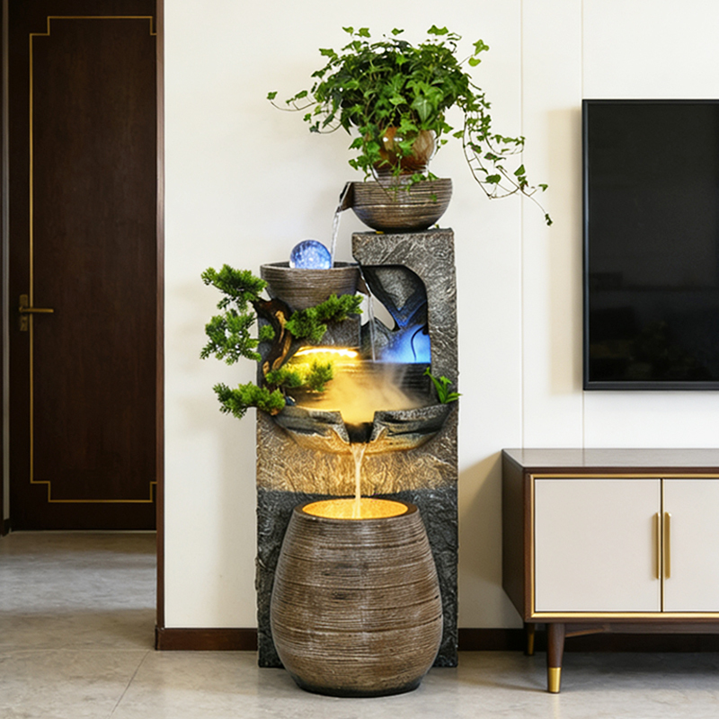 Money-Making Water Feature Circulating Water Living Room 2026 New Model Indoor Floor-Standing Balcony Fish Tank Feng Shui Wheel Fountain Landscape Money-Making Water Feature Circulating Water Living Room 2026 New Model Indoor Floor-Standing Balcony Fish Tank Feng Shui Wheel Fountain Landscape