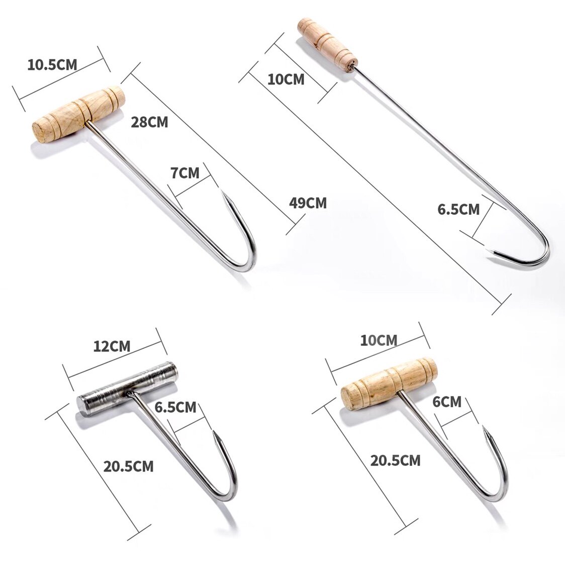 Roast Duck Stove With Hook Short wood handle Tinted Crochet Hook Stainless Steel Tinted Crochet Stainless Steel Tinted Crochet Hook Long Handle Hook