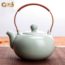 Cangliang pot tea maker large Ru kiln can open a piece of Rudao teapot single pot Ru porcelain ceramic kung fu tea set teapot