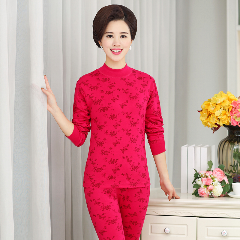 Mẹ mens đồ lót ấm áp và womens đất quần mùa thu thư viện bộ bông quần áo lót trong quần dây già.