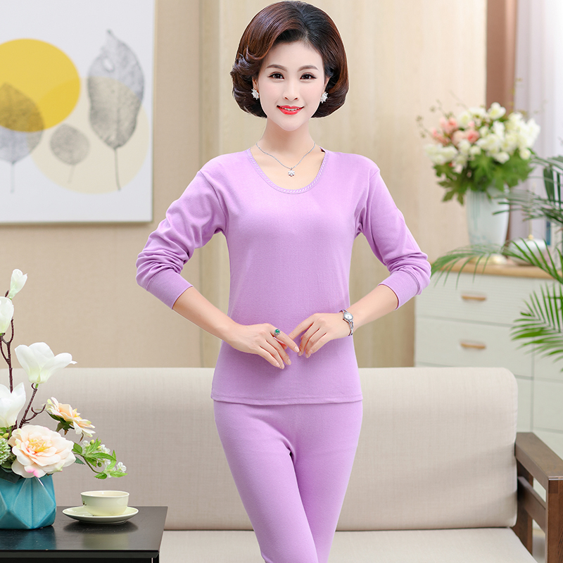 Mẹ mens đồ lót ấm áp và womens đất quần mùa thu thư viện bộ bông quần áo lót trong quần dây già.