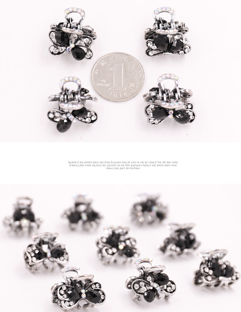 尚 accessories phụ kiện tóc người lớn tiara Hàn Quốc thanh lịch top clip nhỏ tóc mái kẹp tóc nhỏ bắt clip đen phụ kiện tóc ngắn