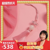  Mak Lingling Jiqing Hall mascot Hong Kong counter flower blooming rich pink crystal door hanging
