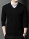 Anti-Pilling High-End V-Neck Pure Wool Sweater for Men, Thickened Business Sweater with Sweetheart Collar, Anti-Pilling Wool Sweater