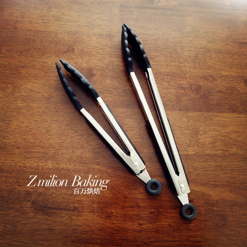 Exit 304 Stainless Steel Food Clips Grill Clip Silicone Basil Baking Bread Pinch of nip Thickened Anti Burn-Taobao